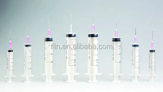 Sterile Disposable 3 Parts Syringe Medical 1ml/2ml/3ml/5ml/10ml Luer Lock Syringe