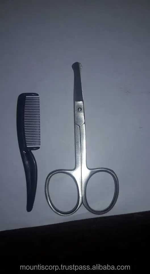 Custom beard scissors and comb set for mustache and beard high quality medical grade stainless steel made