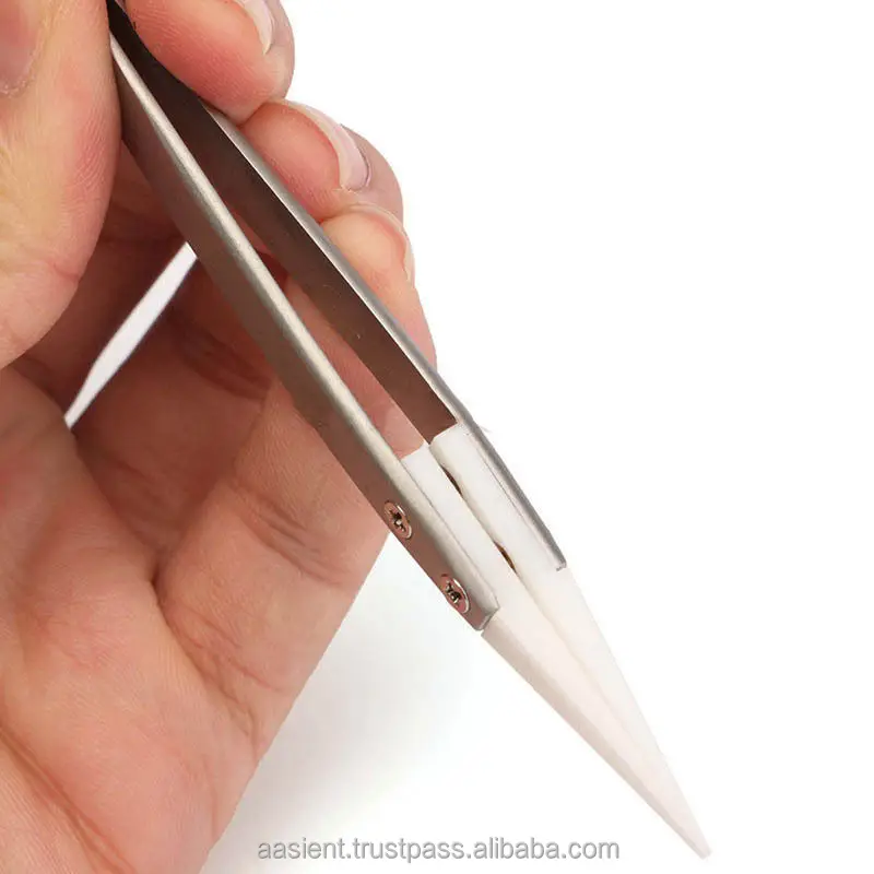Ceramic Tipped Stainless Steel Tweezers Fine Pointed Tip Heat Resistant Hot Sale