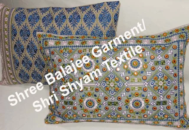 Indian Handmade Cotton Sofa Pillow Cases Suzani Embroidered Throw Decorative Cushion Embroidered Decorative Sofa Throw Uzbek