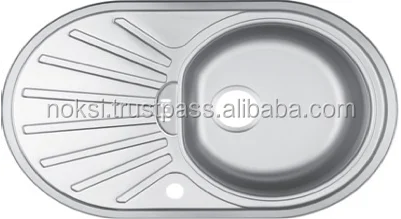 
Round Bowl kitchen sink with overflow 