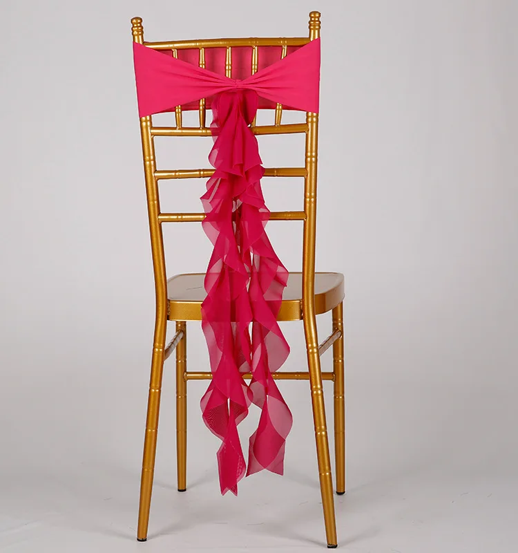 DIY Organza Chair Sashes Band Wedding Banquet Party Decoration Chair Bows Ties Bands Organza Chairs Sash Bows