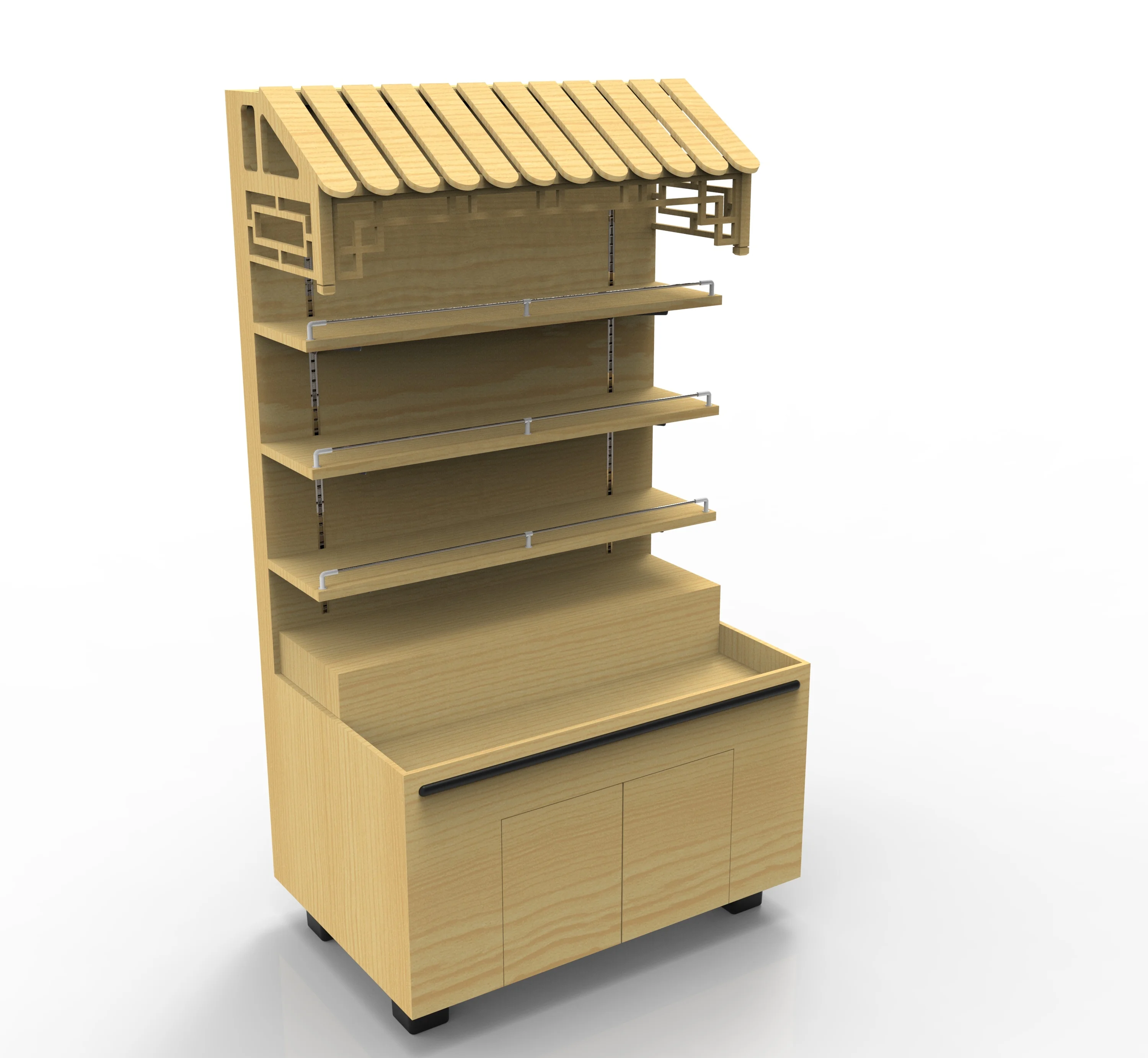 Bulk multi-function various styles snack wooden display shelves