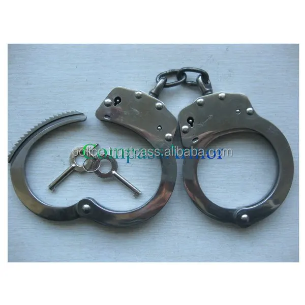 Military police double lock high-quality F-type carbon steel handcuffs