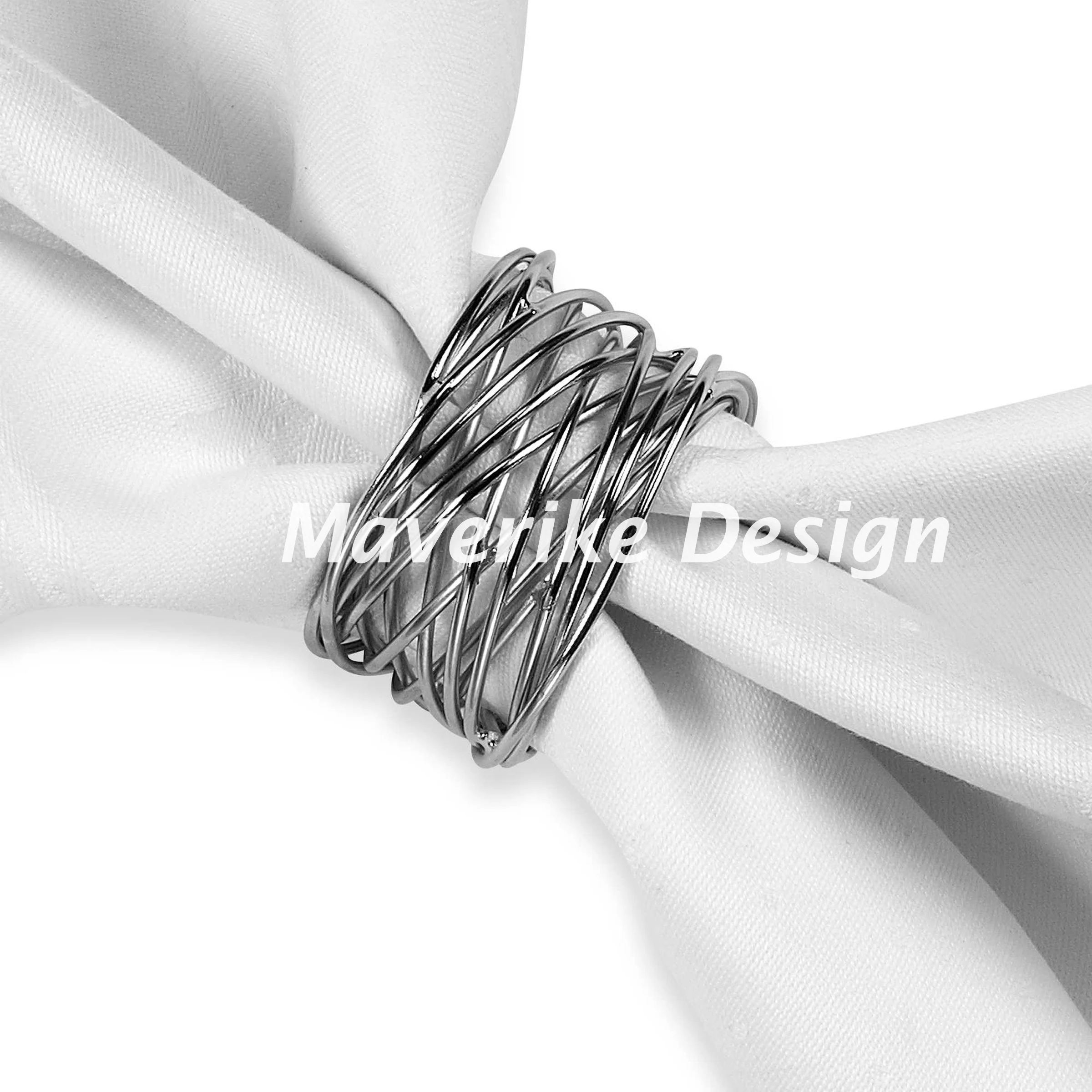 Handmade Metal Wire Nest Gold Napkin Ring Round Shape Elegance Festivals Home Dining Table Decor Napkin Holder