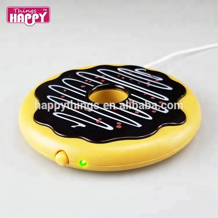 Низкий минимальный заказ, горячая Распродажа, уникальный дизайн пончика, портативный подогреватель кофейной чашки Usb
