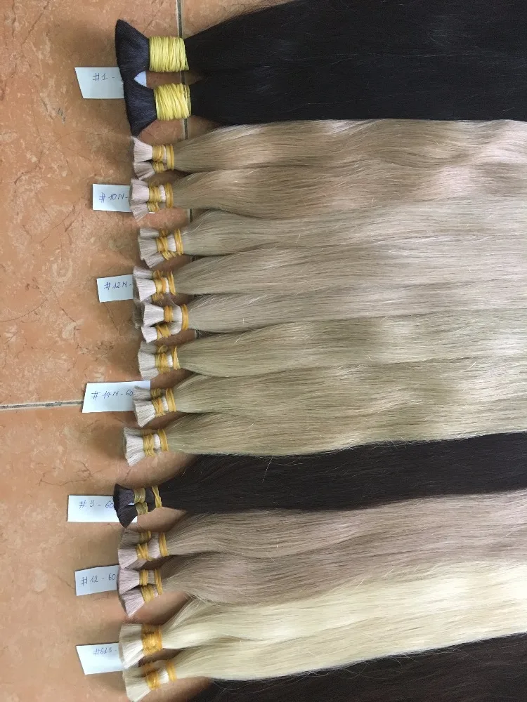 European Human Hair Double Drawn Blonde Bulk Hair