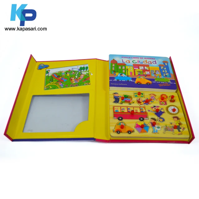 Custom Printing Kids Pre-School Toy Book Puzzle Traffic Tool Vehicle Puzzle