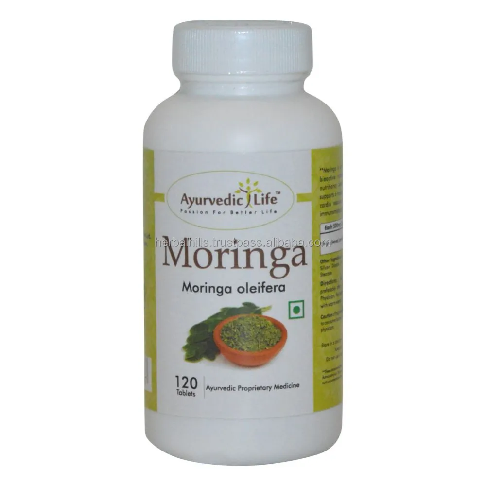 
Ayurvedic Life Factory supply free samples moringa oleifera 120 tablets 500mg 