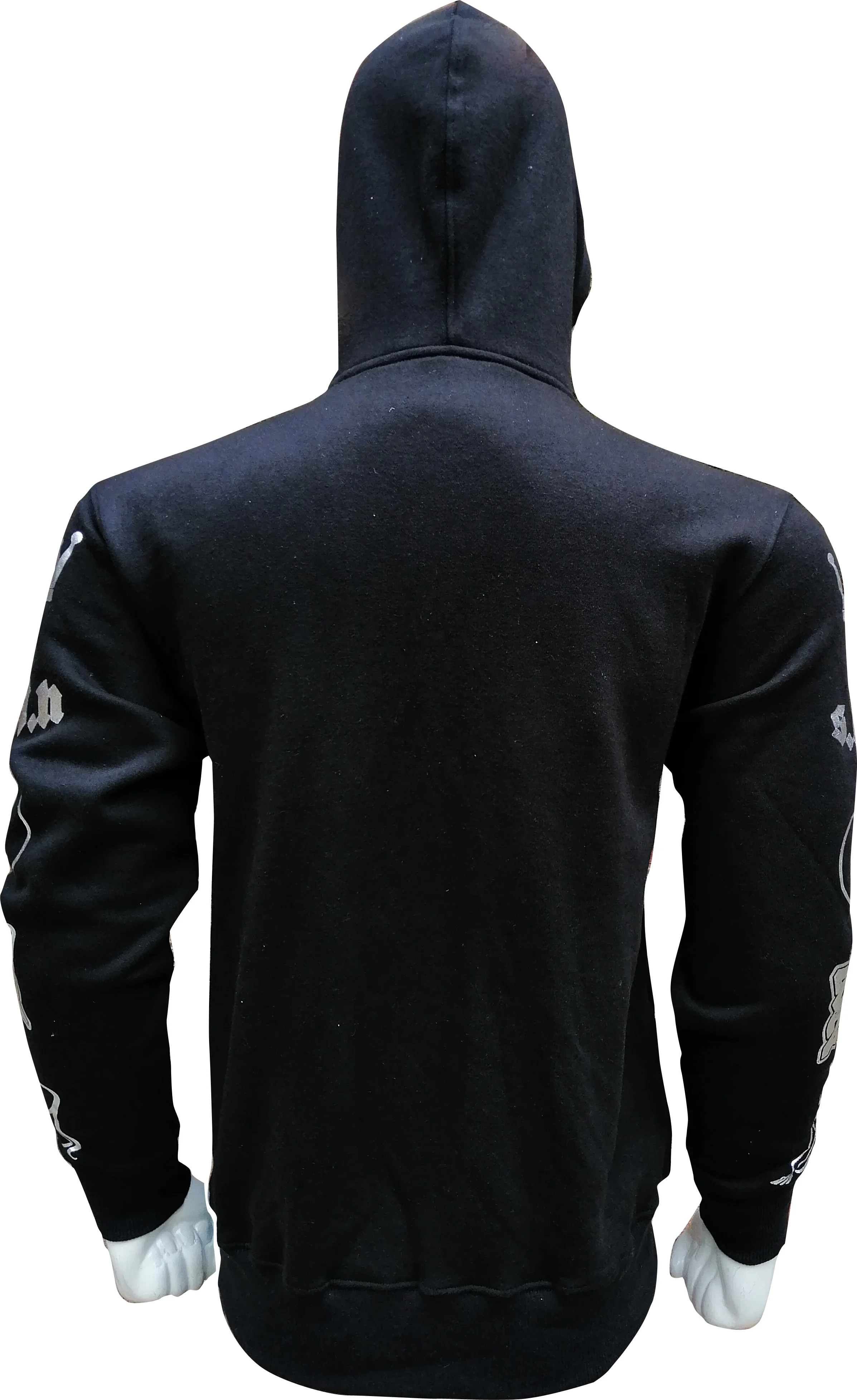 Sparkle Silver Foil Print Pullover Hoodies for Men Breathable Shiny Styles Logo Printing Black Plus Size Fashion Sweatshirts