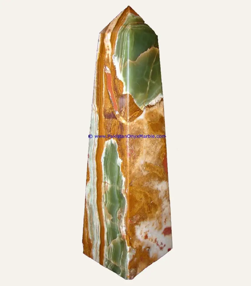 Multi Green Onyx Obelisks - Stone Marble Onyx Handicrafts