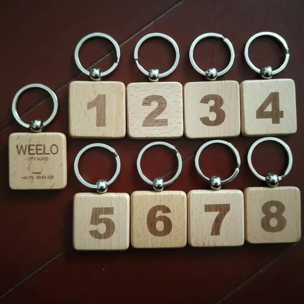 
Custom making blank wood keychain, wood key ring 