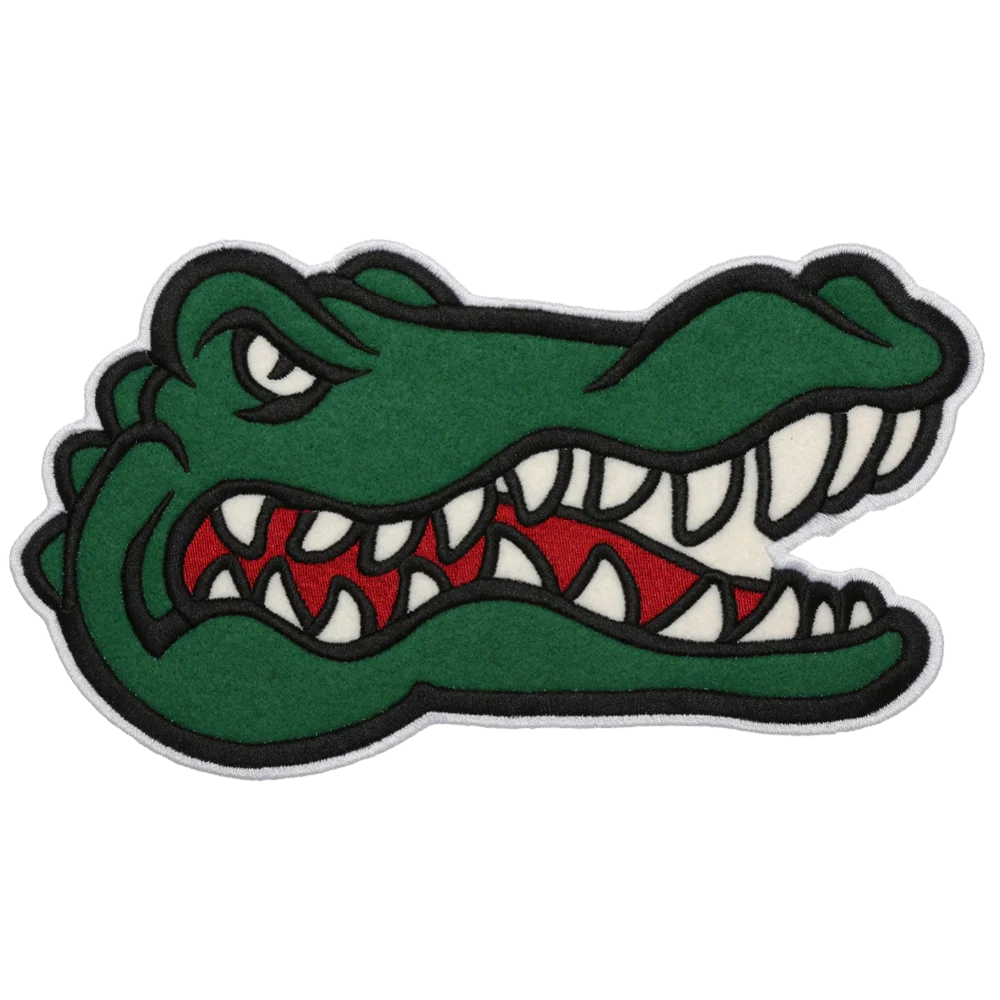 High Quality Custom Jacket Patches,Gator Head Patch For Varsity , Denim Jacket Patch JP-0014