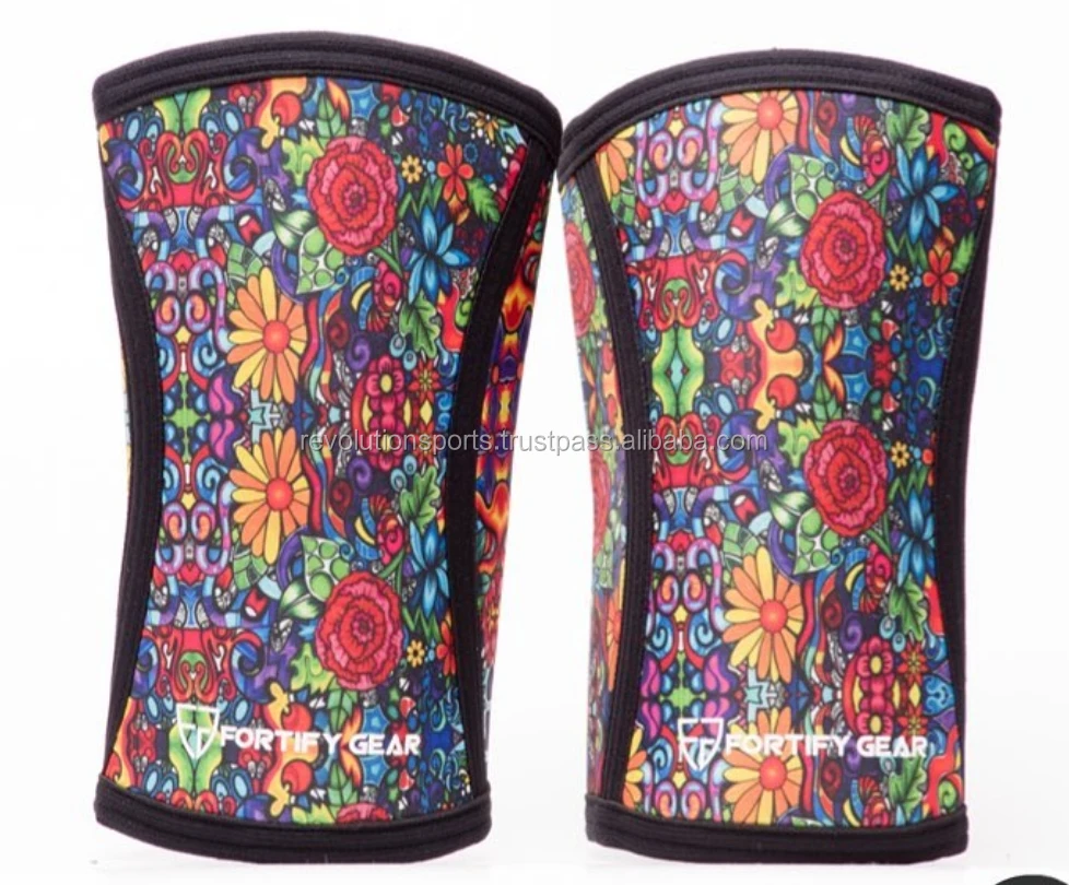 Exotic Neoprene Knee Sleeves All women colors with 5mm Neoprene 2018 hot Seller