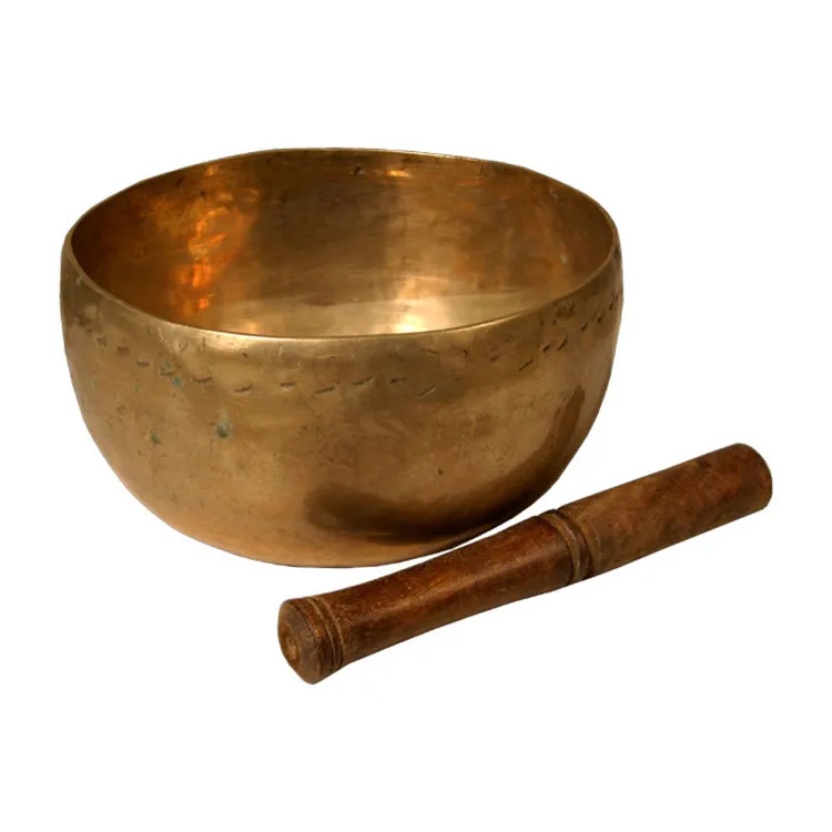 Buddhist Yoga Meditation Bowl - Tibetan Singing Bowl With Suede Striker - Mantra Om Mani Tibetan Singing Bowl