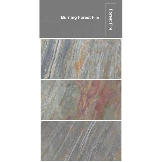 Тонкий гибкий лист Шпона Лесной огонь горящий лесной сланец 100% натуральный камень Сплит тонкая плита