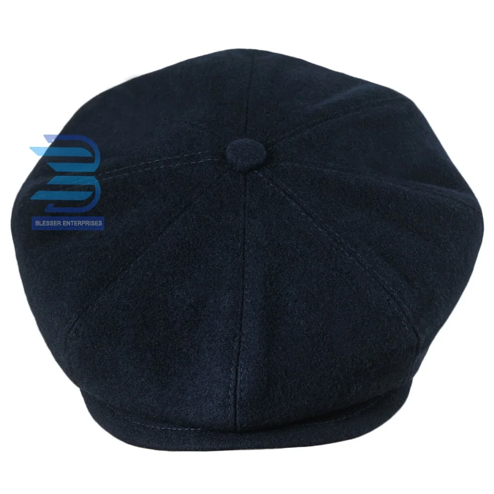 Wholesale Factory price Custom Branding Peaky blinders hat Navy Blue Tweed Irish Newsboy hat