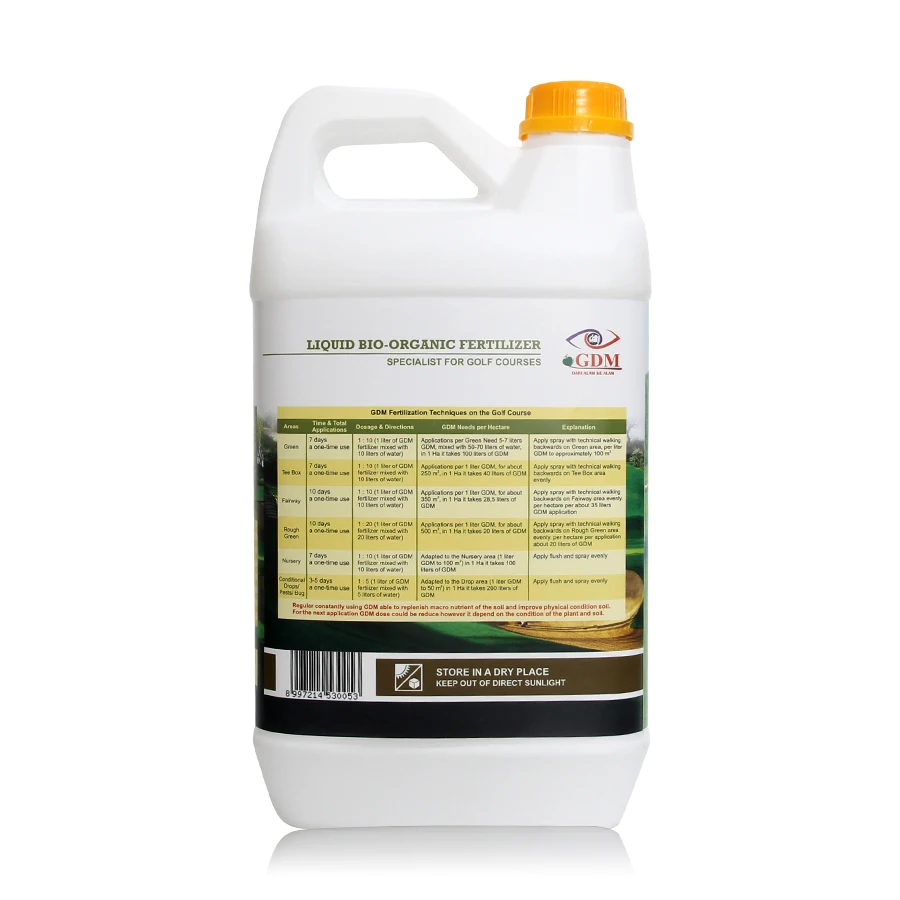 100% Best Liquid Organic Fertilizer GDM Bio Organic Fertilizer 100% Natural for Golf in The Asian Market