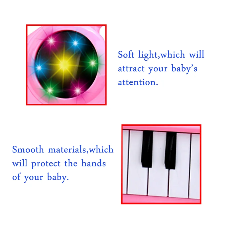 Hot selling educational musical instrument toy electric piano toy with light for kids