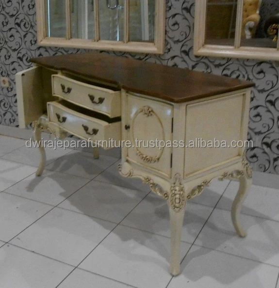 Classic Wooden Mahogany Furniture Makeup Table French Style