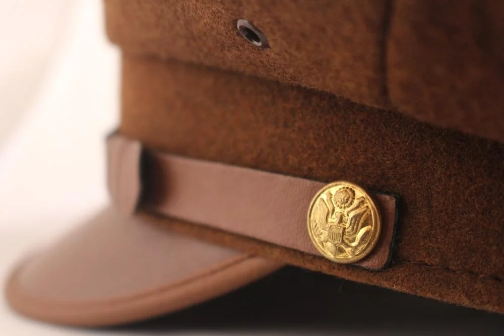 US Officers Peaked Cap Customized Bullion Wire Embroidered Ceremonial Officer Peak Caps