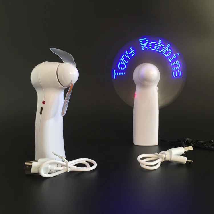 Cooler Fan Air Conditioner Pocket Colorful LED Light Message USB Charging Portable Battery Electric Rechargeable Mini Fan