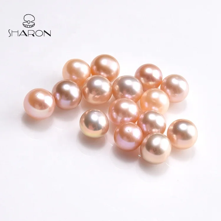 
Wholesale 7-8mm Natural Cultured Freshwater Round Pink Loose Pearl No Drilled 