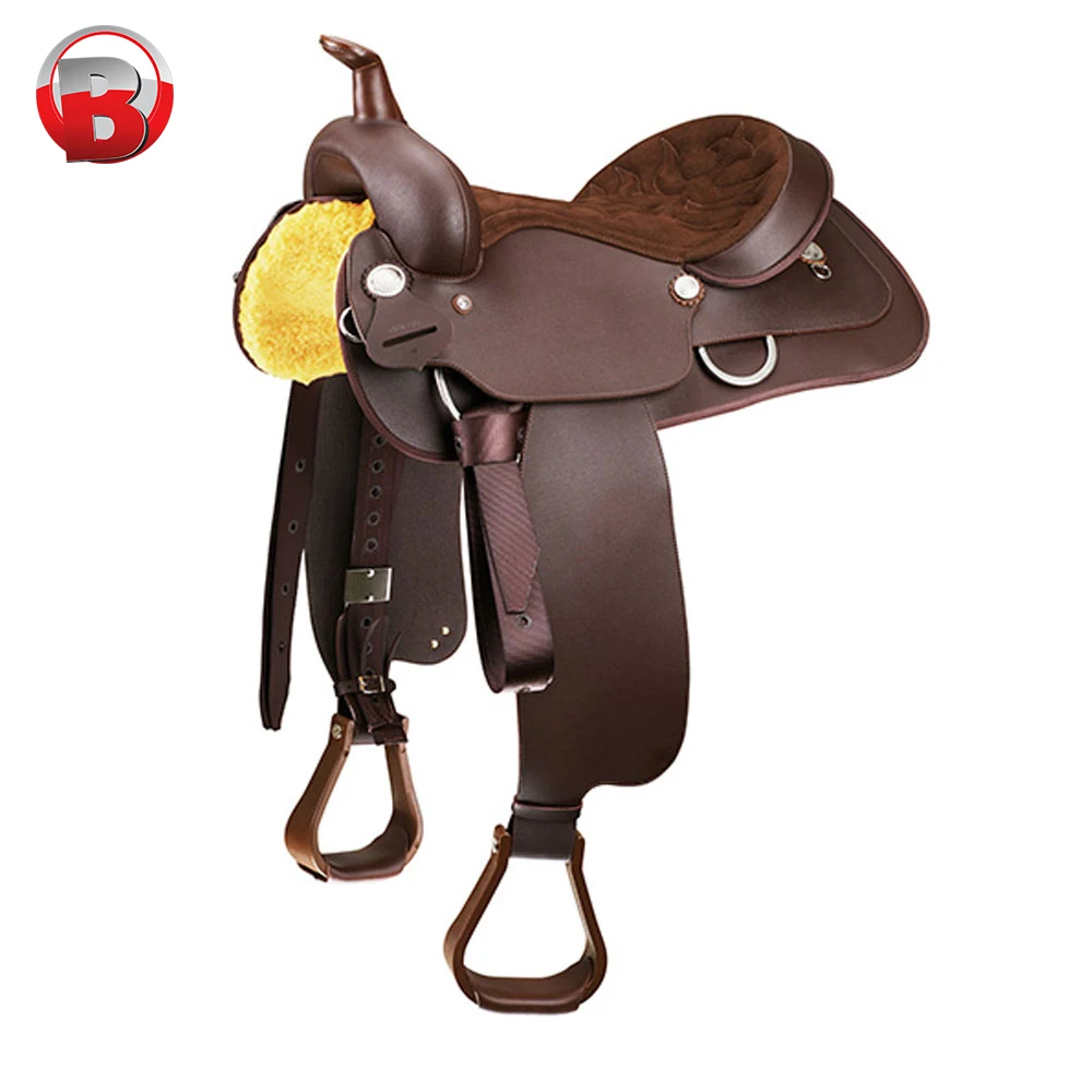 Hot Selling Brown Leather Western Horse Saddle