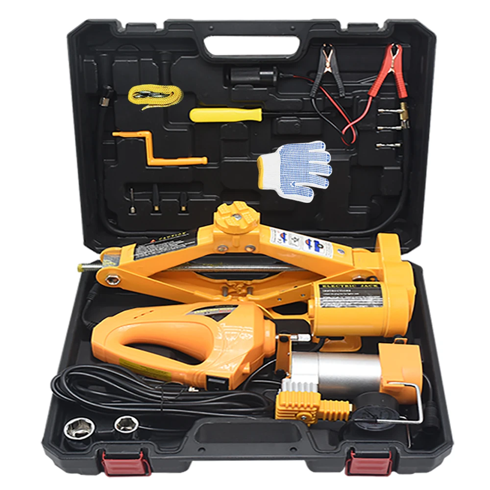 2020 Top sale repair tools 12 volt 2 ton car 2T 35CM electric scissor jack