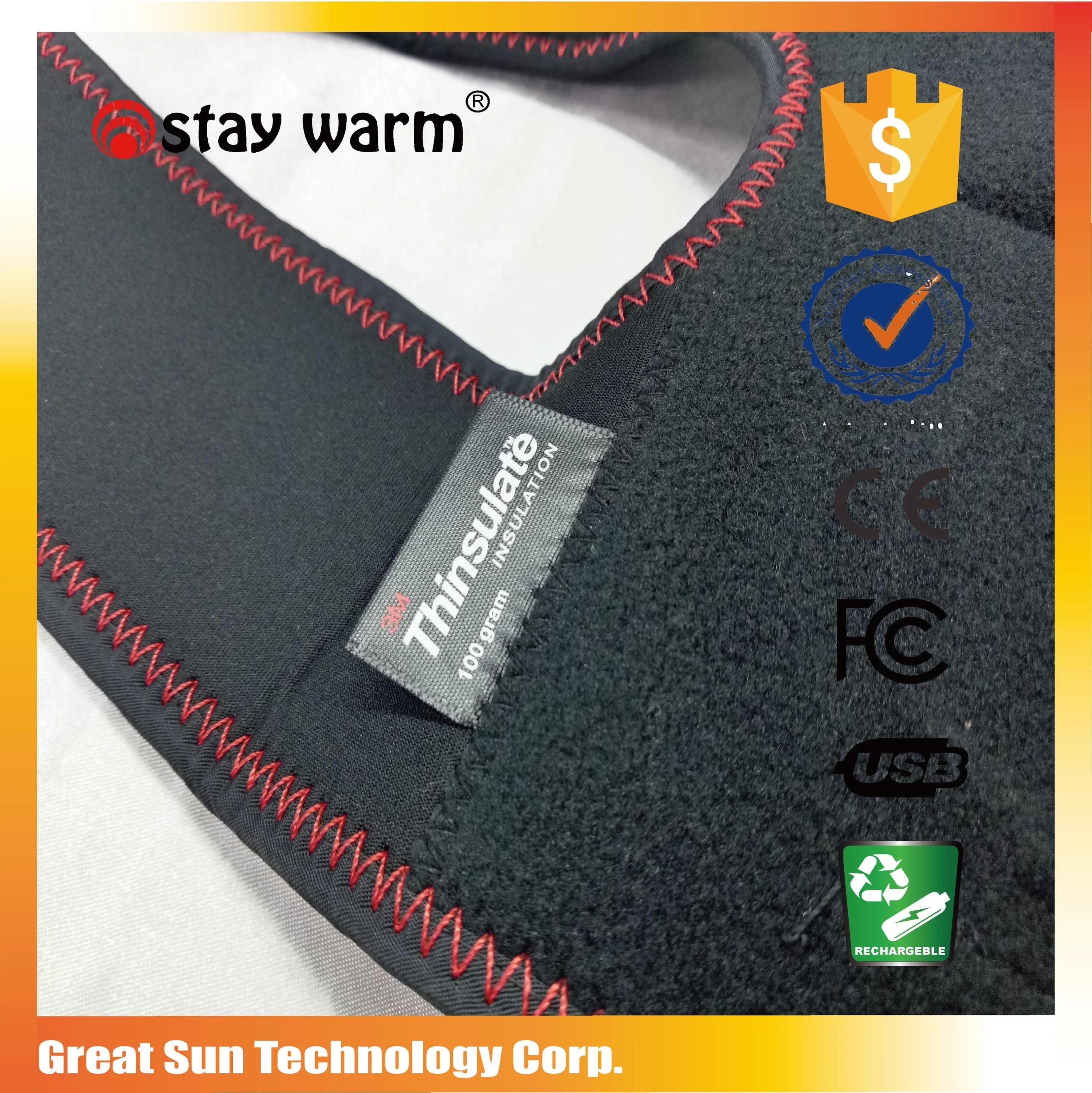 5V USB  Far Infrared Heating Knee Brace Pad Wrap With 3 Heat Settings For Pain Relief Health Care