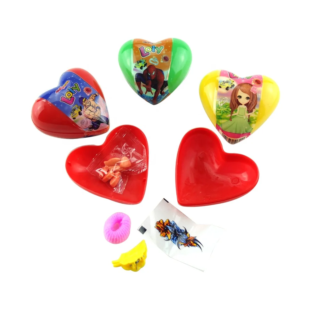 funny heart cartoon shaped toy with candy for wholesales