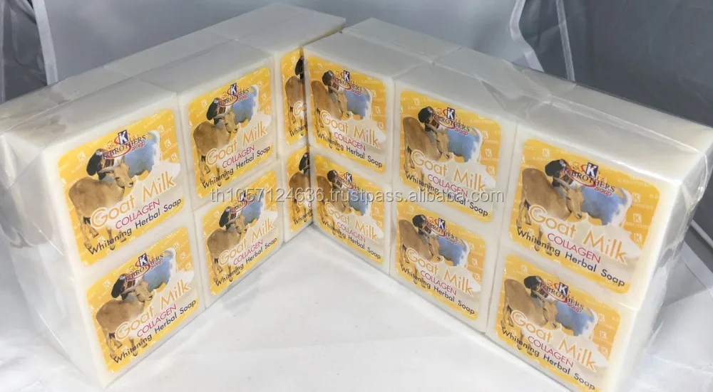 THAI GOAT MILK COLLAGEN WHITENING HERBAL SOAP NATURAL BODY FACE ACNE K BROTHERS