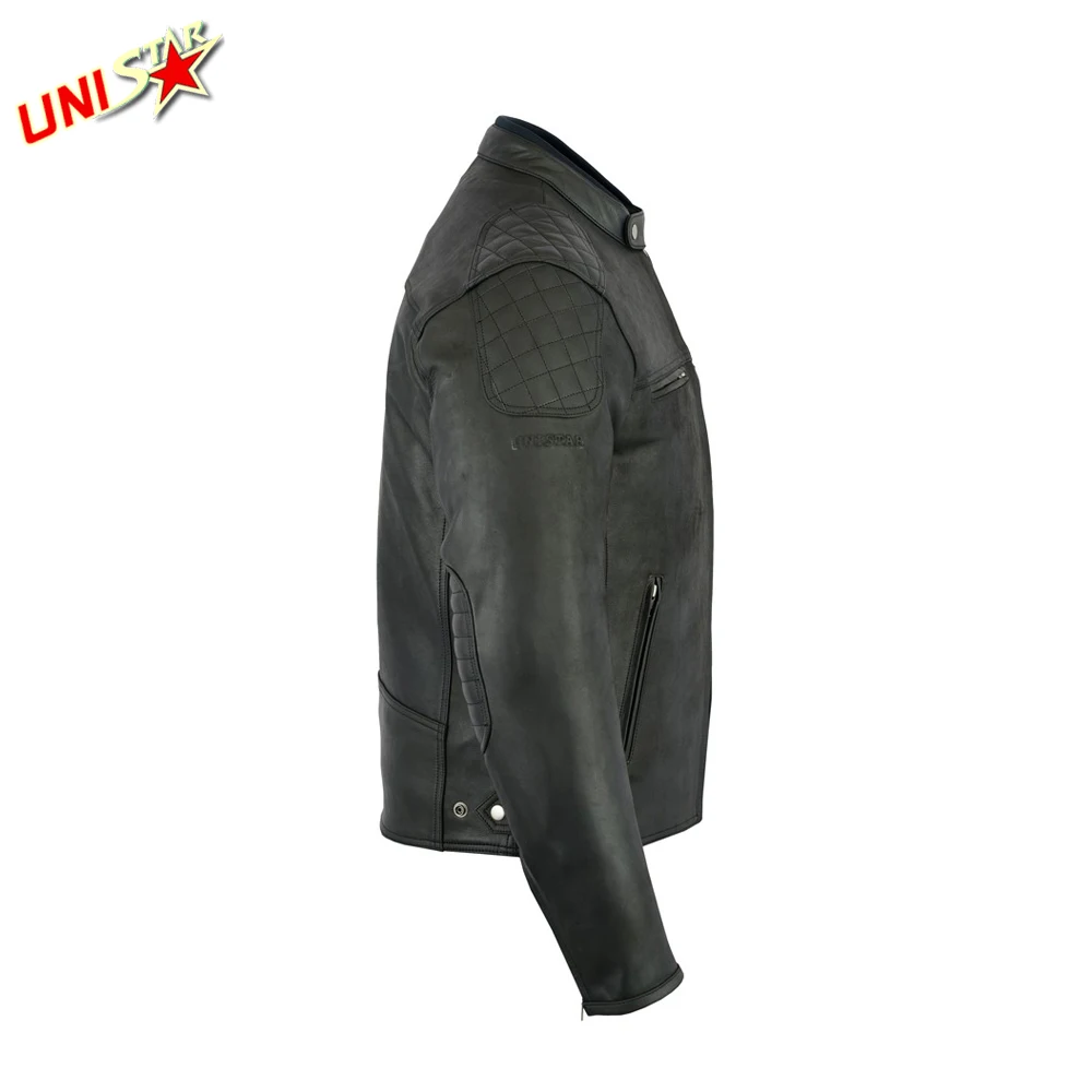 New arrival custom windproof casual black riding biker motorcycle men leather jackets stylish