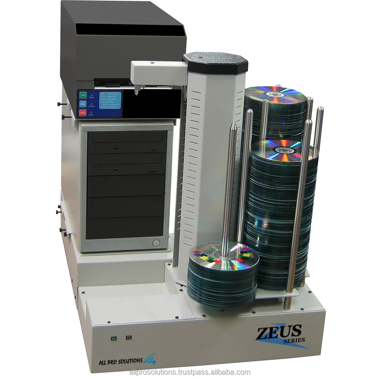 CD/DVD Publisher Zeus 2P Automated 2-drive w/ Built-In PC, Pro III Black Thermal Printer & 330 Disc Capacity