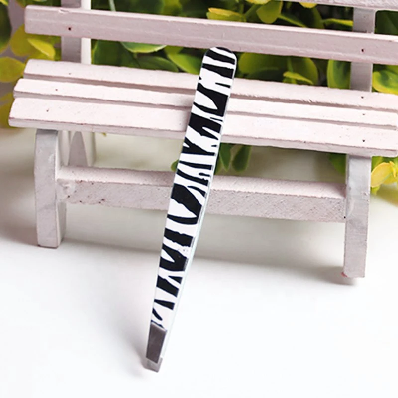 Slant Tip stainless steel private label eyebrow tweezers with plastic tube like packing Stainless Steel Eyebrow Tweezers