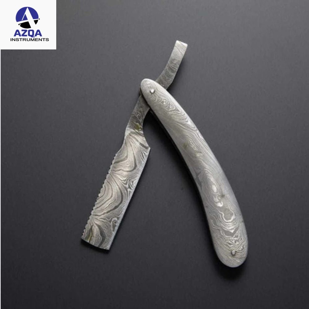 Damascus Hand Made Razors With Fashionable Damascus Steel Straight Razor Cut Throat Barber Salon Shaving Razor