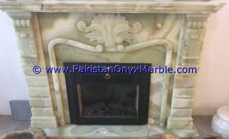 Good price home luxury decor Afghan Green Onyx Fireplace