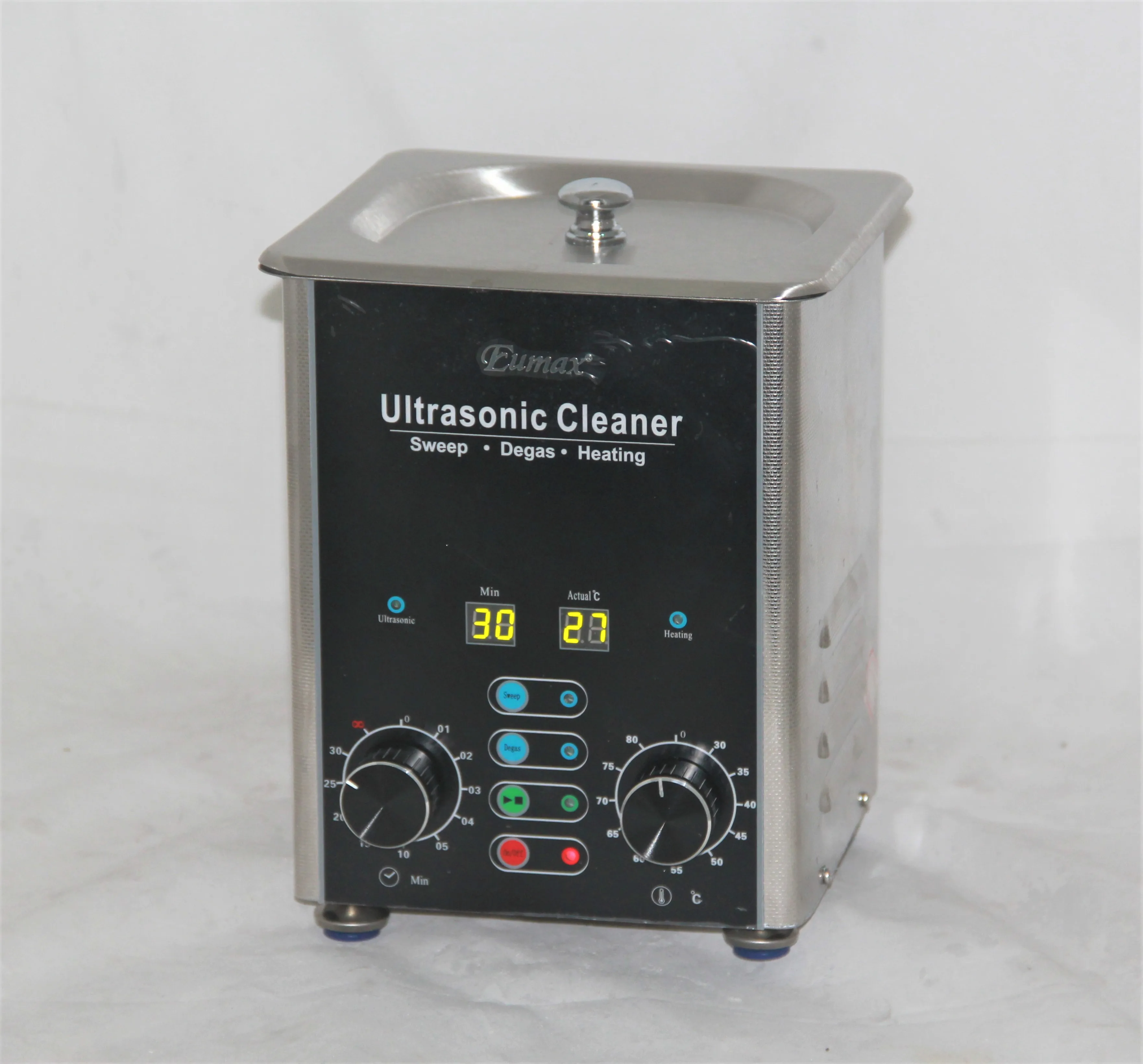 Ультразвуковой очиститель Eumax 2L с функцией подметания и дегазирования, с подогревом из нержавеющей стали, ручной настройкой, светодиодным дисплеем