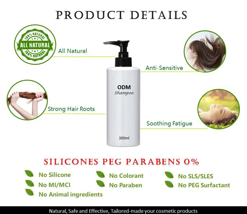 Private label bio anti paraben sulfur sulfate sulphate free hair growth loss care caffeine natural keratin organic shampoo