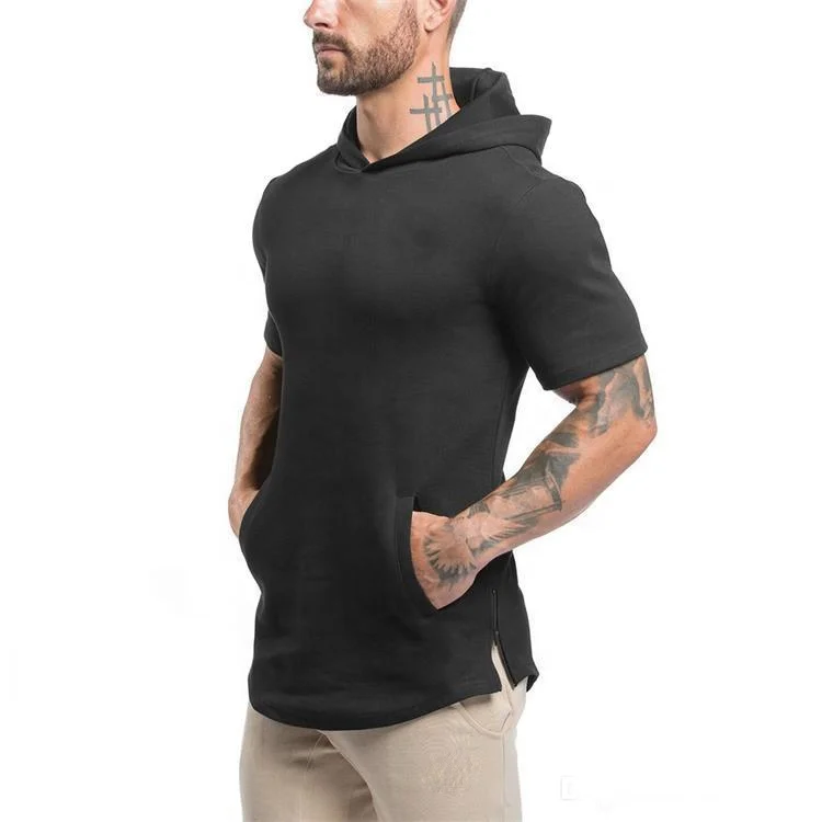summer T Shirt with hood Custom label mens
