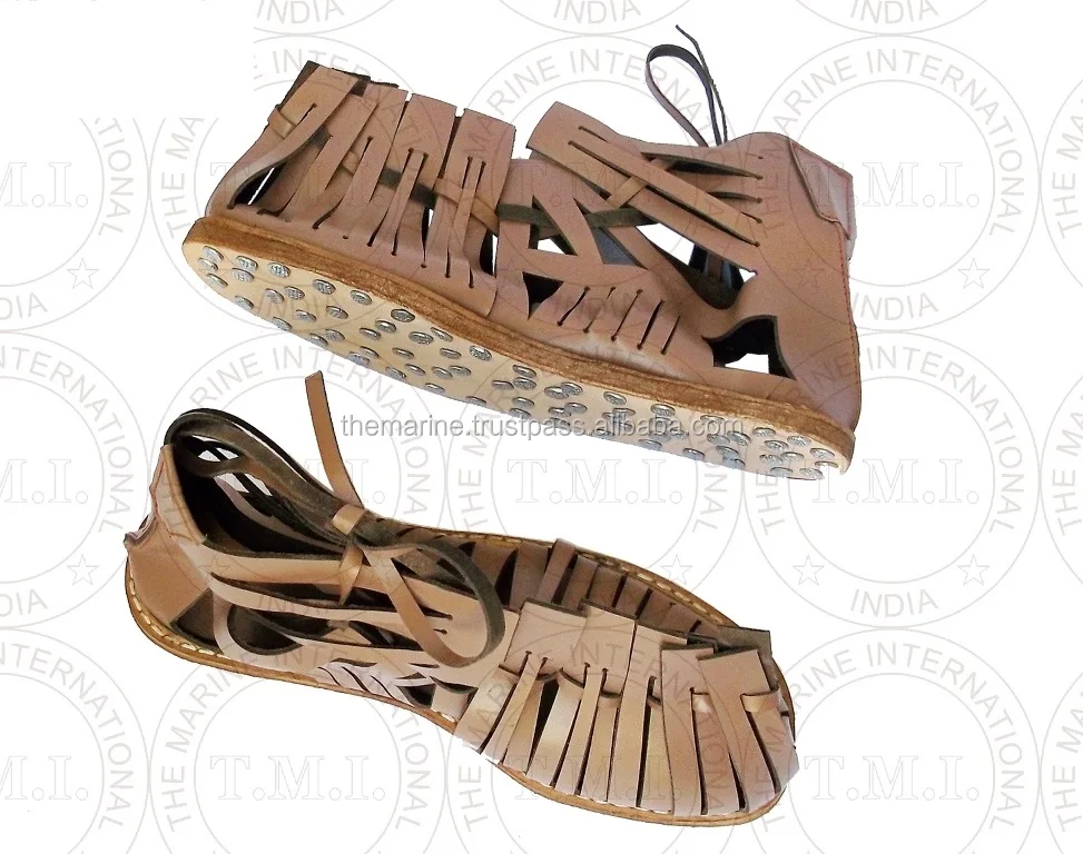 Medieval Cosplay Roman Legion Armor Sandal Leather Shoes Available Size 9 &10 Casual Men Sandals Viking Pirate Halloween Costume