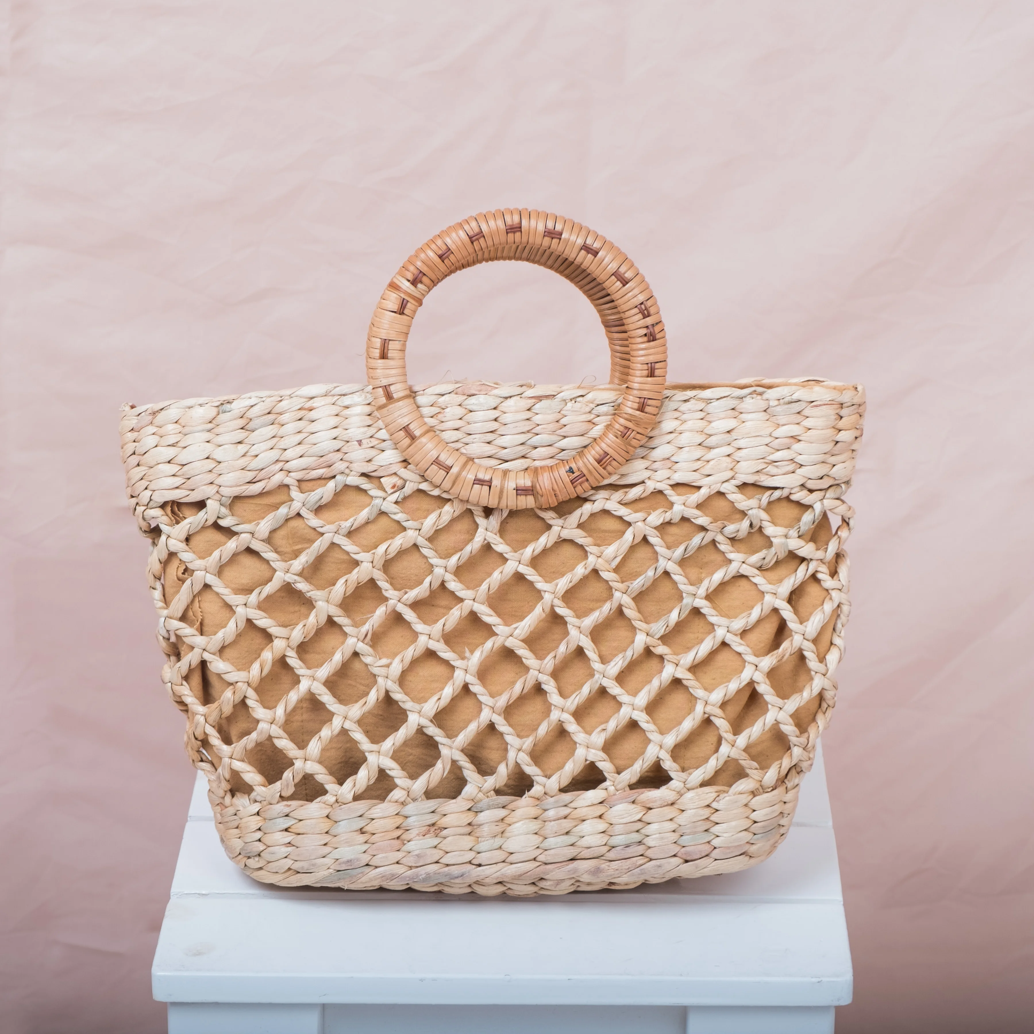 New collection straw material natural colour straw woven bag sea straw bag Vietnam handmade bag
