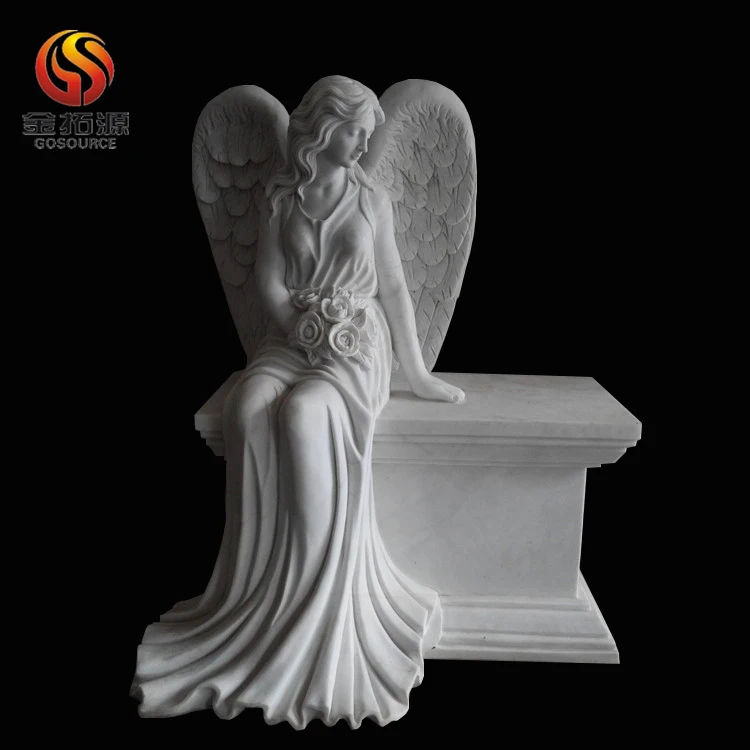 Cemetery marble angel tombstone