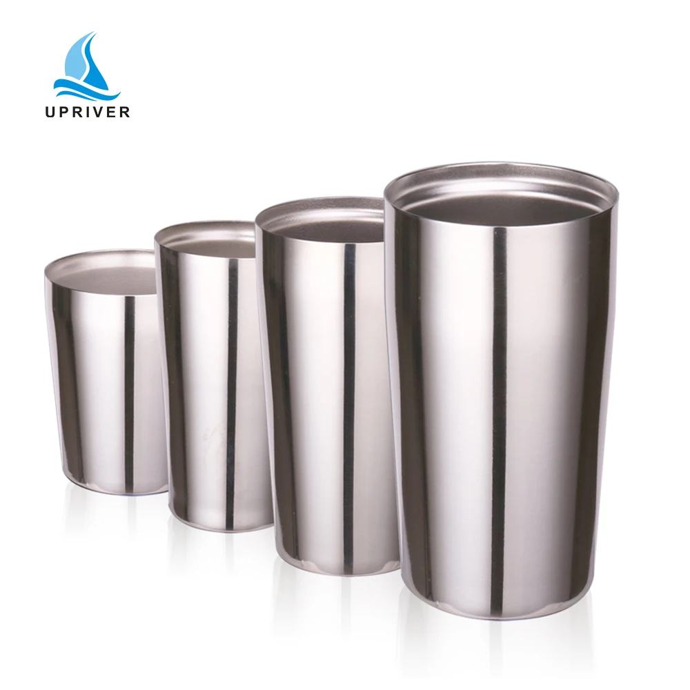 12Oz Double Wall Stainless Steel Straight Shaped Classic Party Irish Beer Mug With Lid