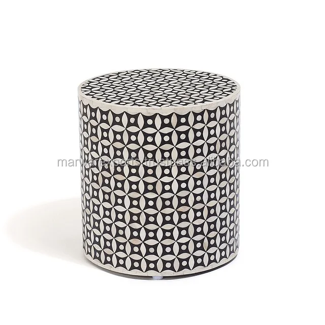 Modern Solid Wood Bone Inlay Stool Luxury Design for Bedroom Kitchen Dining Farmhouse Hotel as Coffee Table Central Cabinet