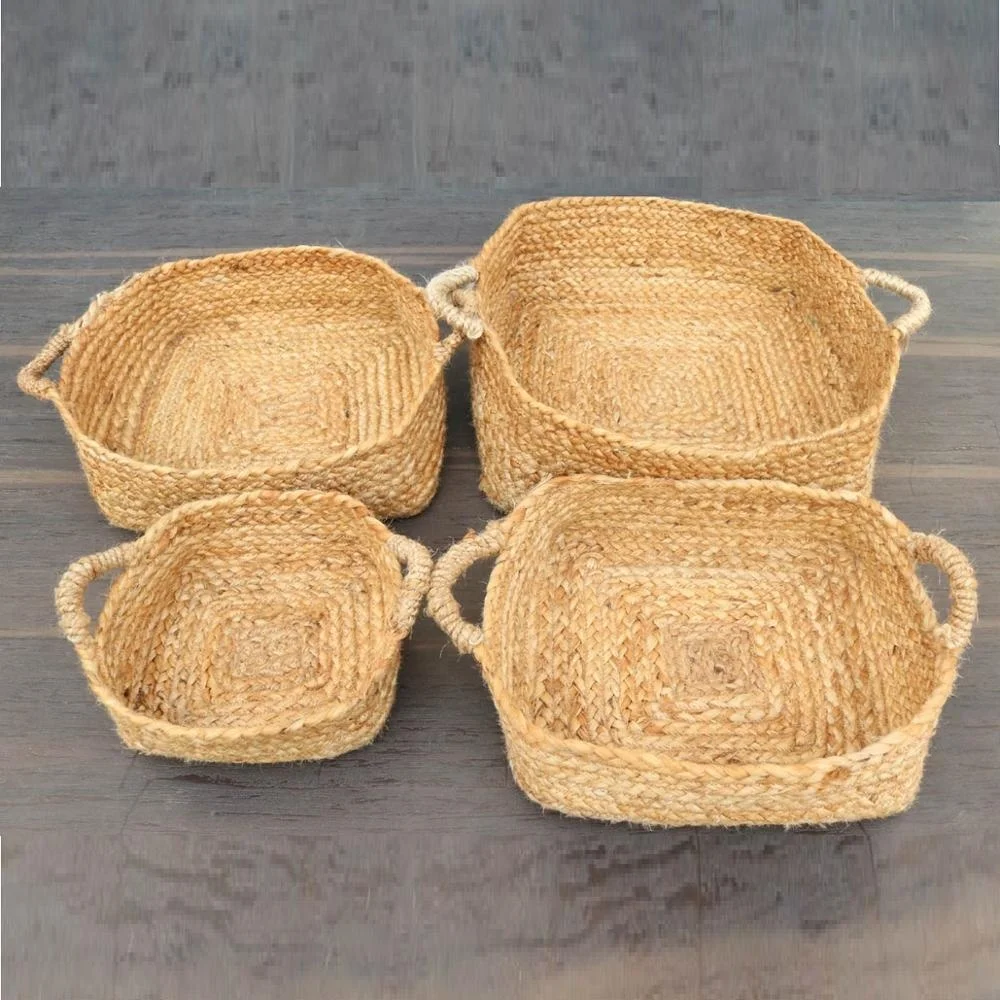 Джутовая корзина, набор для хранения, Домашний Органайзер, корзина для фруктов