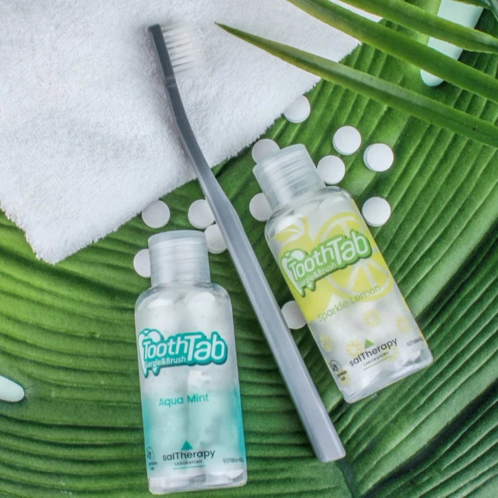 
[SalTherapy] 60 tablets ToothTAB : solid toothpaste l tootpaste tablets 