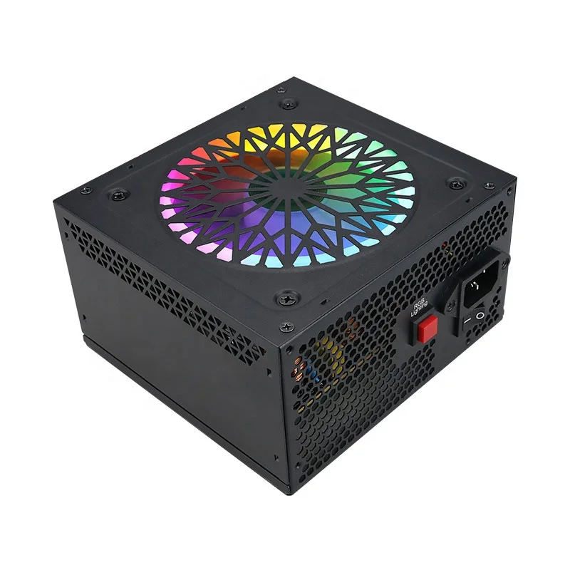 Оптовая продажа 600 Вт Rgb Atx импульсный источник питания 12 В Psu для игр