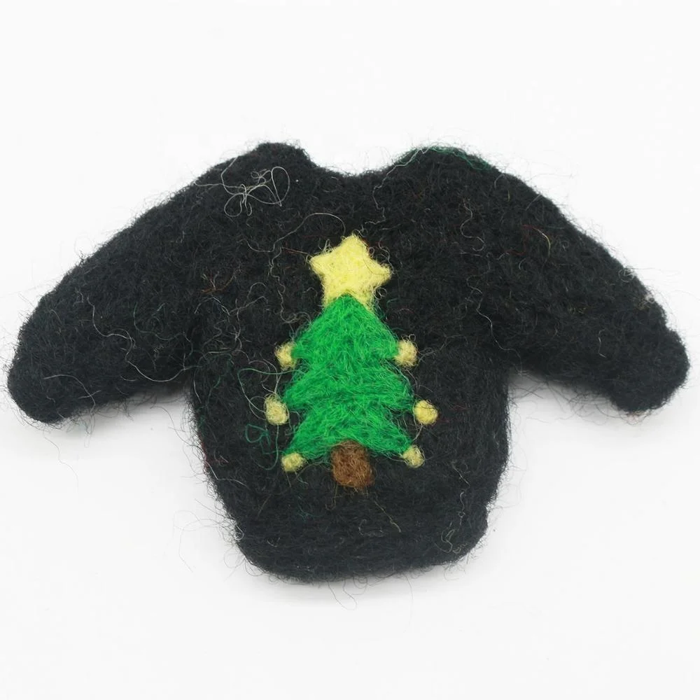 Christmas Jumper 1 New Design-2019 Wool Felted Model Purely Hand-felted Product by Nepalese Artisans Eco-friendly NZ Wool