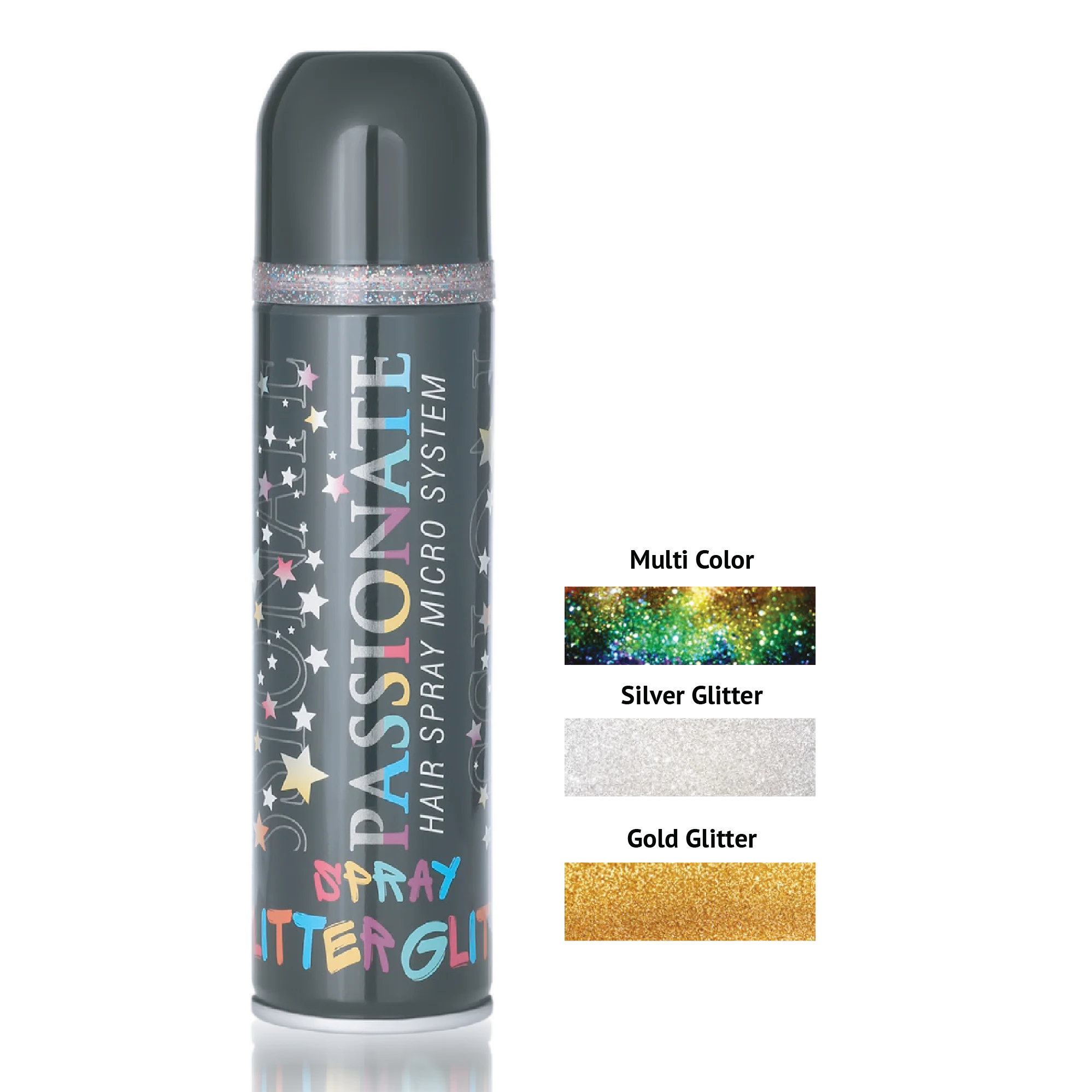 PASSIONATE GLITTER SPRAY 100ml Silver Gold Multi Color
